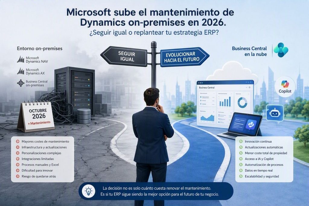 Microsoft sube el mantenimiento  de Dynamics on-premise 2026
